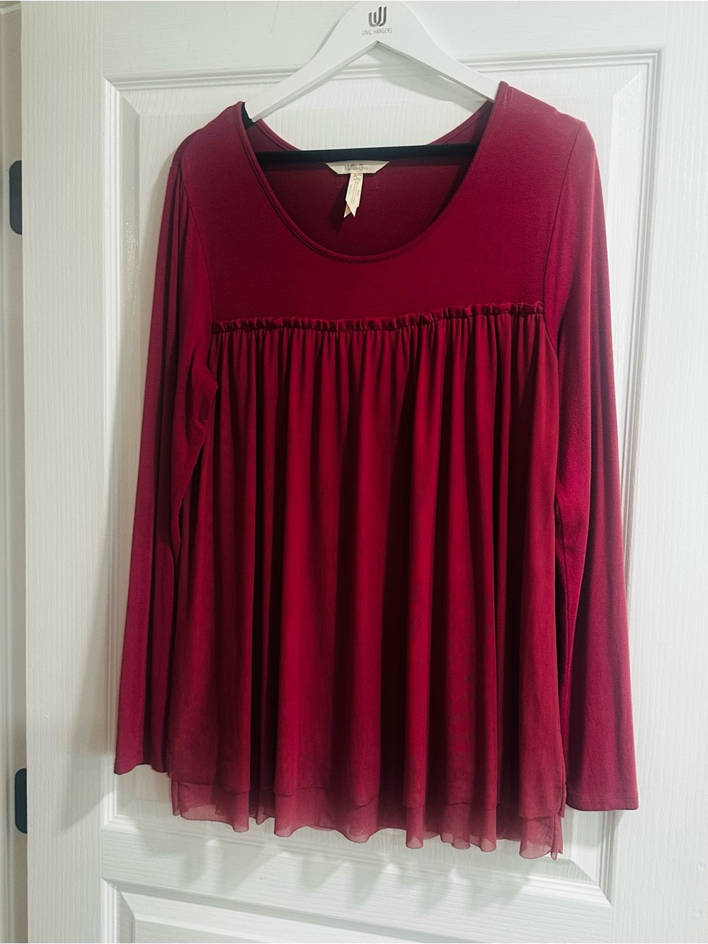Matilda Jane Burgundy Long-Sleeve Pleated Tunic
